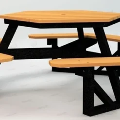 Jayhawk Plastics PB6HEX 6' Outdoor Picnic Table