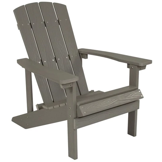 Charlestown Commercial All-Weather Poly Resin Wood Grey Adirondack Chair
