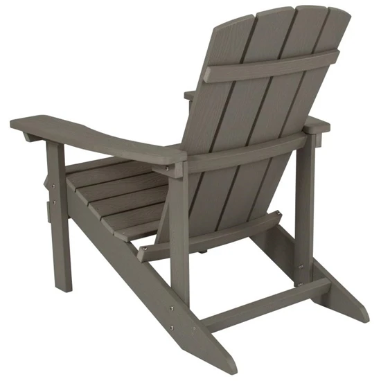 Charlestown Commercial All-Weather Poly Resin Wood Grey Adirondack Chair - Image 5