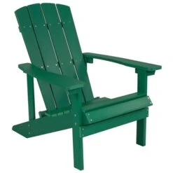 Charlestown Commercial All-Weather Poly Resin Wood Green Adirondack Chair